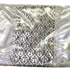 Комплект атлас со вставкой атлас «Крест в ажуре серебро»